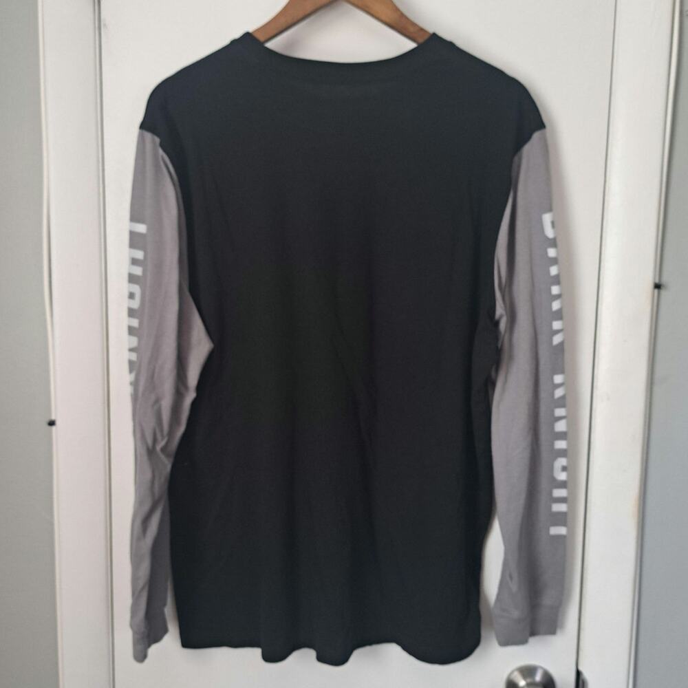 Batman Logo Long Sleeve The Dark Night Mens T- Shirt  XL Black and Gray - Picture 2 of 4